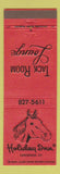 Matchbook Cover - Tack Room Lounge Holiday Inn Henderson KY