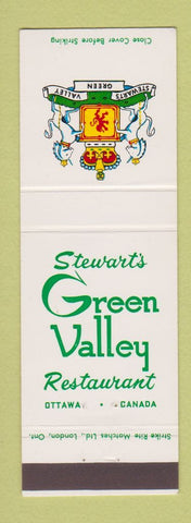 Matchbook Cover - Stewart's Green Valley Restaurant Ottawa ON