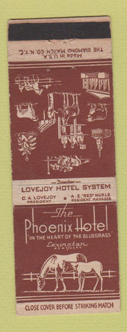 Matchbook Cover - Phoenix Hotel Lexington KY