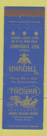 Matchbook Cover - Troyka Restaurant Russian Seattle WA