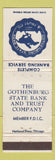 Matchbook Cover - Gothenburg State Bank NE WEAR