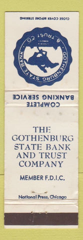 Matchbook Cover - Gothenburg State Bank NE WEAR