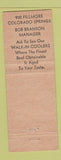 Matchbook Cover - Hackney House Colorado Springs restaurant