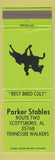Matchbook Cover - Parker Stables Horses Scottsboro AL