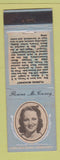 Matchbook Cover - 1930's Diamond Movie Stars Florine McKinney BLUE