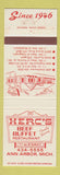 Matchbook Cover - Herc's Beef Buffet Ann Arbor MI