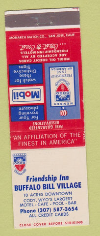 Matchbook Cover - Friendship Inn Buffalo Bill Village Cody WY