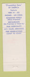 Matchbook Cover - Friendship Inn Buffalo Bill Village Cody WY