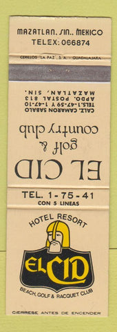 Matchbook Cover - El Cit Golf and Country Club Mazatlan Mexico