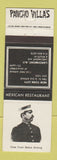 Matchbook Cover - Pancho Villa's Mexican Restaurant Larchmont NY New York City