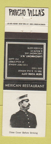 Matchbook Cover - Pancho Villa's Mexican Restaurant Larchmont NY New York City