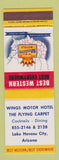 Matchbook Cover Wings Motor Hotel Flying Carpet Lake Havasu City AZ Best Western