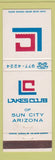Matchbook Cover - Lakes Club Sun City AZ