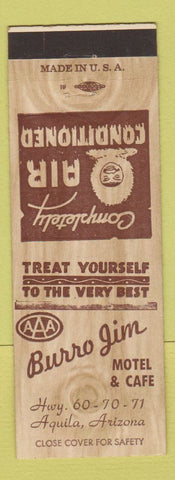 Matchbook Cover - Burro Jim Motel Cafe Aquila AZ Eskimo