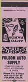 Matchbook Cover - Folsom Auto Supply Folsom CA