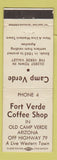 Matchbook Cover - Fort Verde Coffee Shop Old Camp Verde AZ