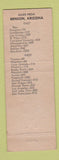 Matchbook Cover - Quarter Horse Motel Benson AZ