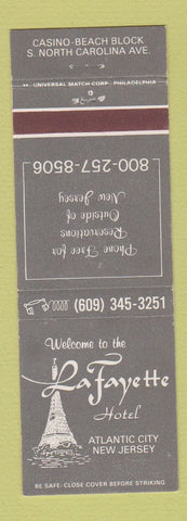 Matchbook Cover - LaFAyette Hotel Atlantic City NJ