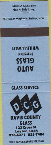 Matchbook Cover - Davis County Auto Glass Layton UT