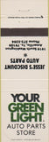 Matchbook Cover - Green Light Auto Parts Amarillo TX