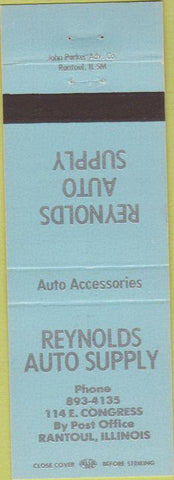 Matchbook Cover - Reynolds Auto Supply Rantoul IL