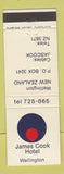 Matchbook Cover - James Cook Hotel Wellington New Zealand