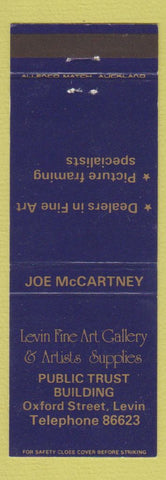 Matchbook Cover - Levin Fine Art Gallery Levin New Zealand