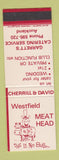 Matchbook Cover - Westfield Meat Head Carrett's Auckland New Zealand SAMPLE