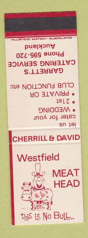 Matchbook Cover - Westfield Meat Head Carrett's Auckland New Zealand SAMPLE