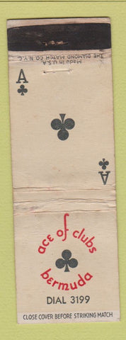 Matchbook Cover - Ace of Clubs Bermuda WORN