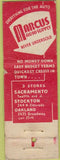 Matchbook Cover - Marcus Auto Supply Stockton Oakland CA WORN