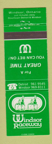 Matchbook Cover - Windsor Raceway Horse Racing Windsor ON