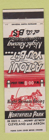 Matchbook Cover - Northfield Park Horse Racing between Cleveland Akron OH