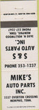 Matchbook Cover - Miek's Auto Parts Memphis TN