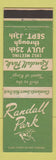 Matchbook Cover - Randall Park Horse Racing 1952 Cleveland OH