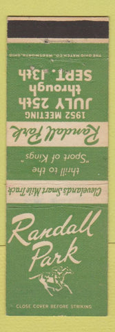 Matchbook Cover - Randall Park Horse Racing 1952 Cleveland OH