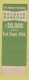 Matchbook Cover - Randall Park Horse Racing 1952 Cleveland OH