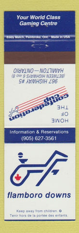 Matchbook Cover - Flamboro Downs Horse Racing Hamilton ON