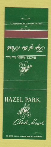 Matchbook Cover - Hazel Park Club House Horse Racing MI