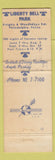 Matchbook Cover - Liberty Bell Park Horse Racing Philadelphia PA