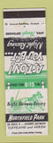 Matchbook Cover - Northfield Park Horse Racing between Cleveland Akron OH WEAR