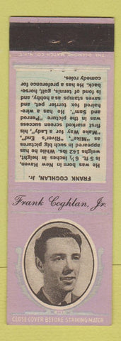 Matchbook Cover - 1930's Diamond Movie Stars Frank Coghlan Jr LAVENDER