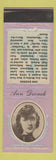 Matchbook Cover - 1930's Diamond Movie Stars Ann Dvorak LAVENDER