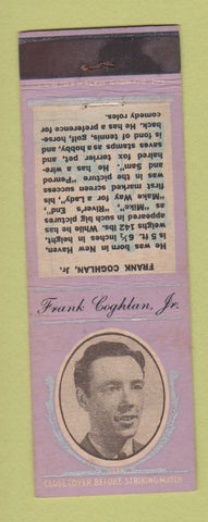 Matchbook Cover - 1930's Diamond Movie Stars Frank Coghlan Jr LAVENDER