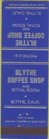 Matchbook Cover - Blythe Coffee Shop CA