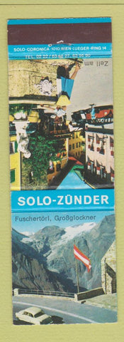Matchbook Cover - Solo Zunder Fuschertorl GroBglockner