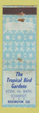 Matchbook Cover - Tropical Bird Gardens Bath Somerset Beckington UK WORN