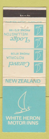 Matchbook Cover - White Heron Motors Inns Rotorua Wellington New Zealand