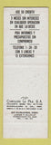 Matchbook Cover - Menusa Merceria Nueva Durango Mexico SAMPLE