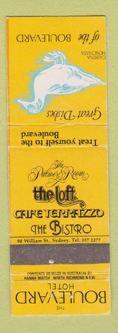 Matchbook Cover - Boulevard Hotel Sydney Australia